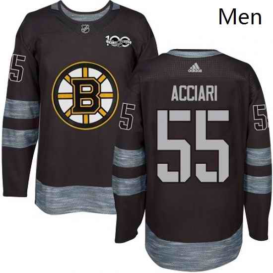 Mens Adidas Boston Bruins 55 Noel Acciari Premier Black 1917 2017 100th Anniversary NHL Jersey